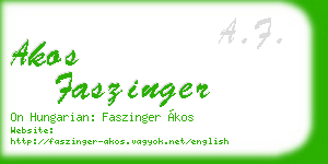 akos faszinger business card